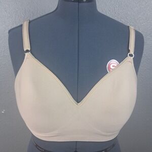Hanes Nude Wireless Bra Womens XL Seamless ComfortFlex Beige Natural Shape